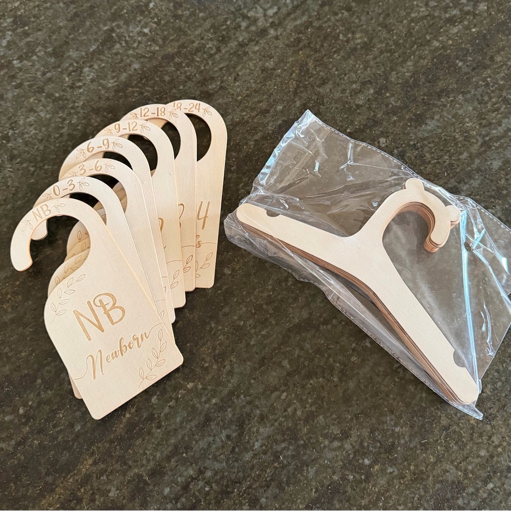 Wooden Baby Closet Dividers and Hanger Bundle